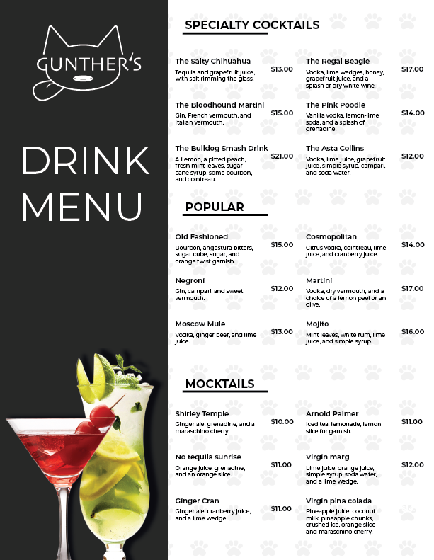 Drink Menu